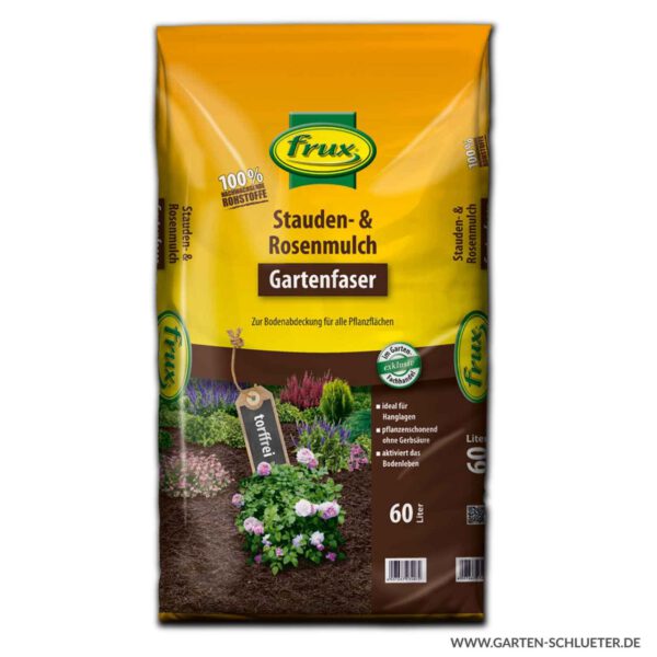 frux - Stauden- & Rosenmulch 60 Liter 1 Palette/42 Sack